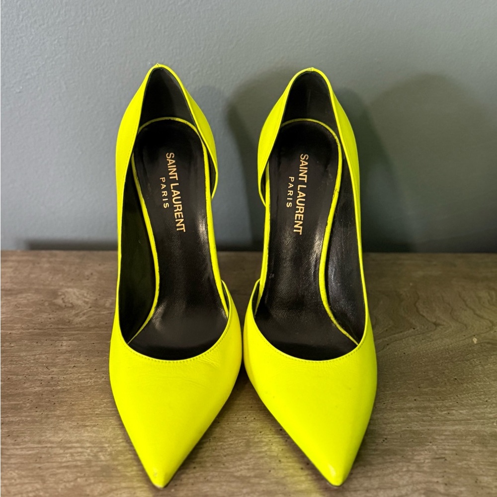 Saint Laurent Neon Yellow Heels